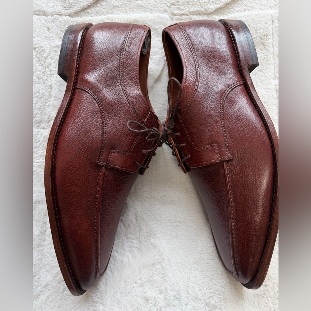 $395 Allen Edmonds Jackson Brown Lace Up Derby Oxford Leather Shoes 11 Wide - Picture 5 of 9